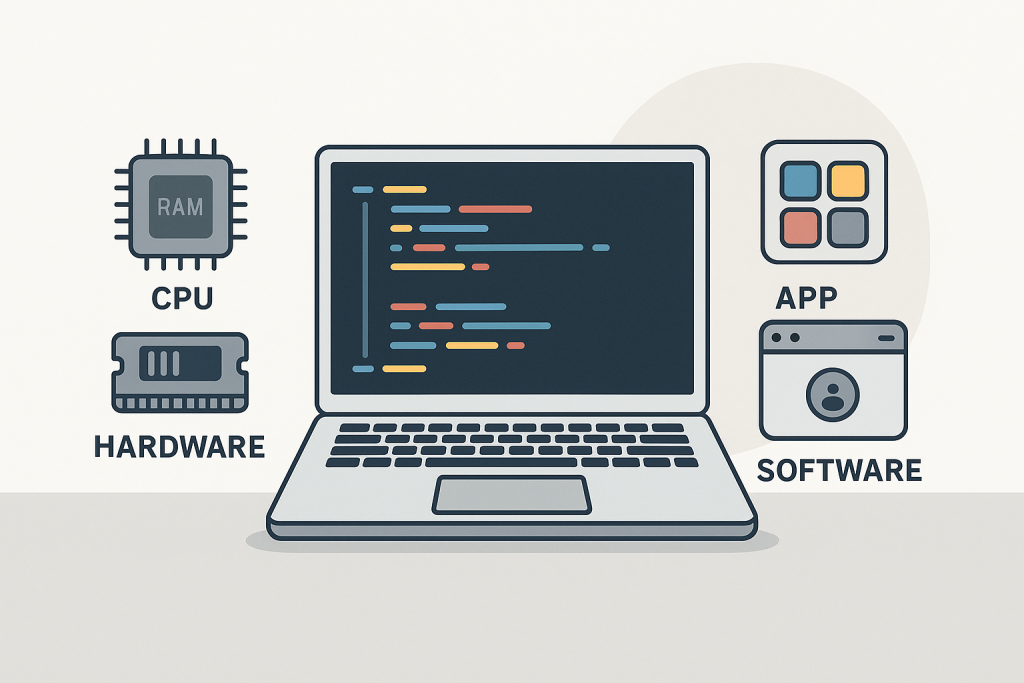 Cómo funciona la informática: relación entre hardware, software y datos
