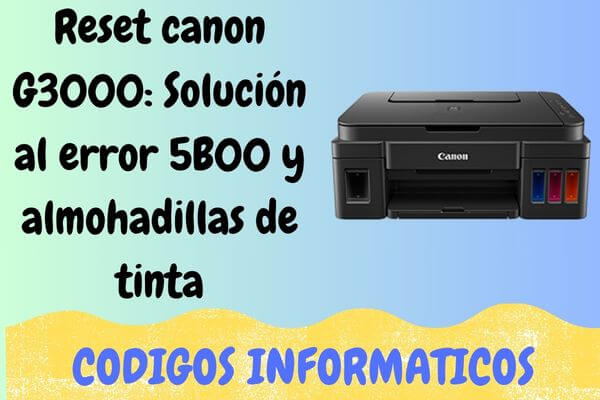 Reset canon G3000